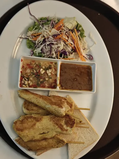 Chicken Satay with Peanut Sauce and Ajat